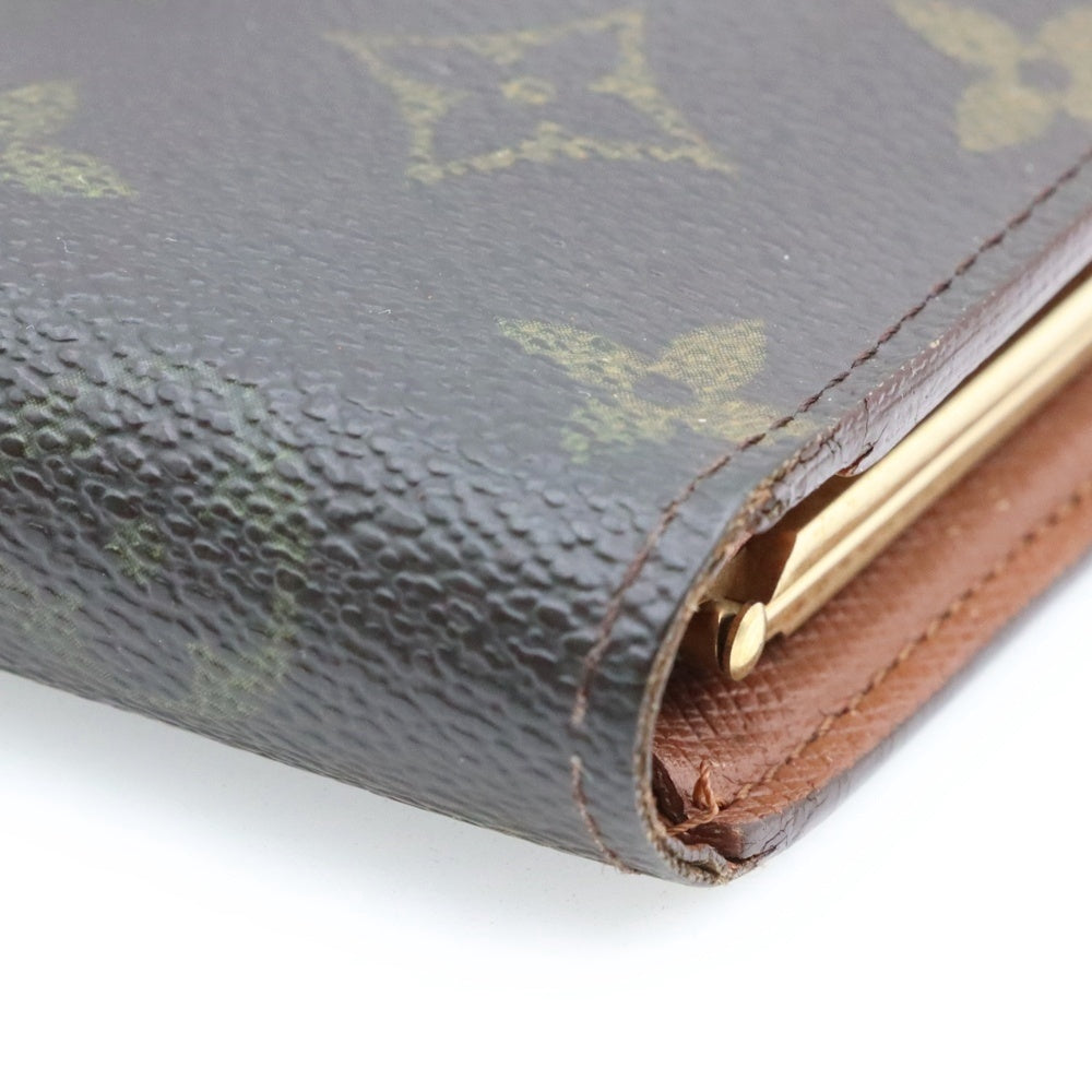 LOUIS VUITTON(ルイヴィトン) ポルトモネヴィエノワ モノグラム PVC コンパクトウォレット 二つ折り財布 がま口 ゴールド金具 ブラウン M61674