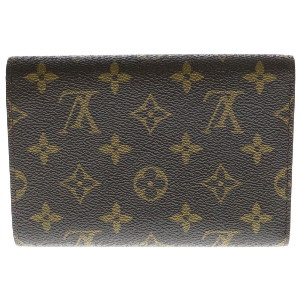 LOUIS VUITTON(ルイヴィトン) ポルトトレゾールエテュイパピエ モノグラム PVC コンパクトウォレット 三つ折り財布 ゴールド金具 ブラウン M61202