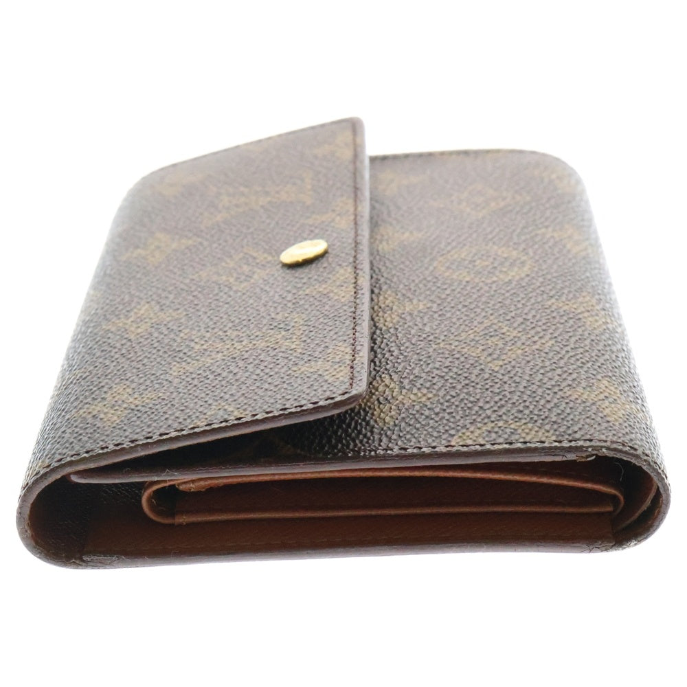 LOUIS VUITTON(ルイヴィトン) ポルトトレゾールエテュイパピエ モノグラム PVC コンパクトウォレット 三つ折り財布 ゴールド金具 ブラウン M61202