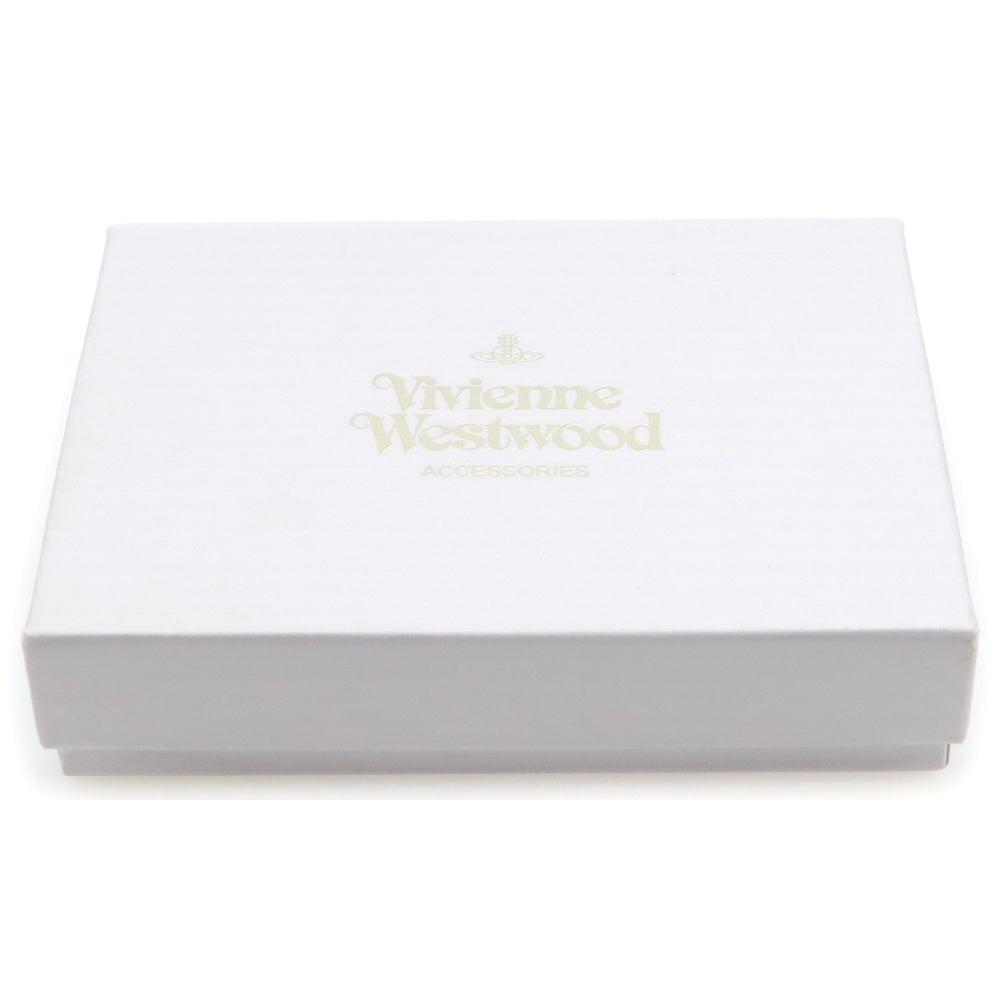 Vivienne Westwood(ヴィヴィアンウエストウッド) オーブ メタルロゴプレート レザー カードケース 名刺入れ ゴールド金具 ブラウン