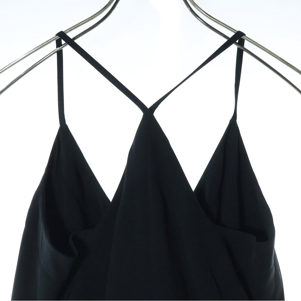 CHANEL(シャネル) 00AW ロゴプレート レザーベルト付き ノースリーブ キャミソールワンピース ドレス ブラック レディース P16345V06371