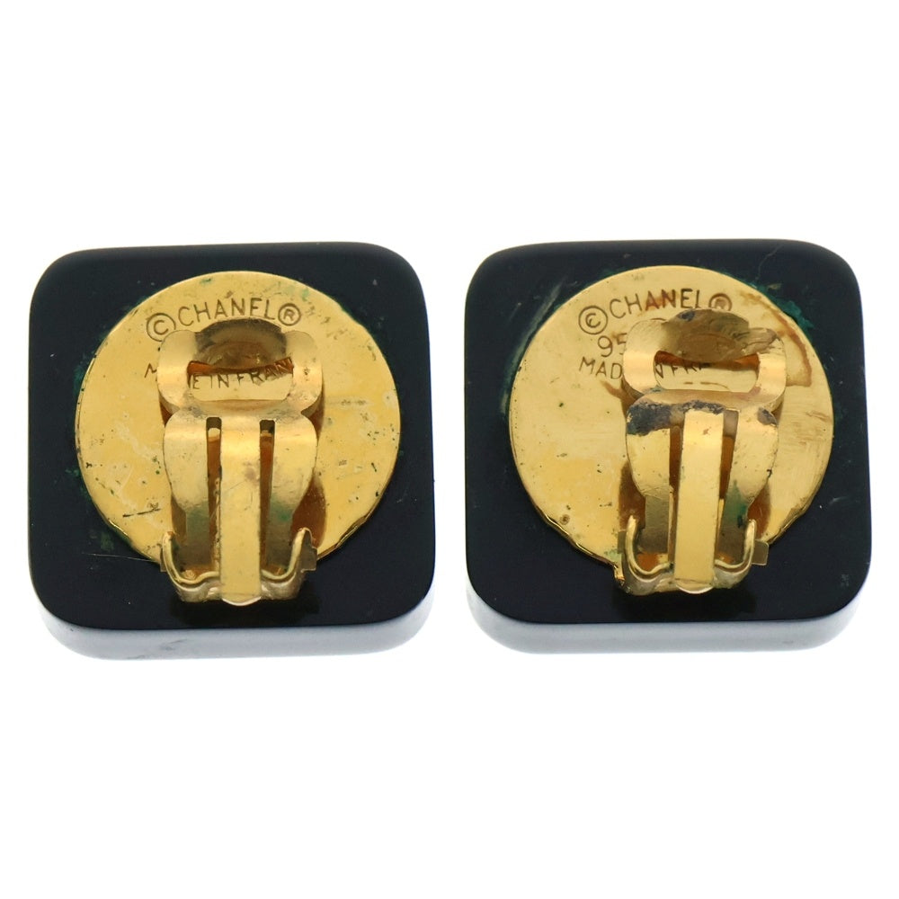 CHANEL(シャネル) ココマーク スクエア イヤリング ラインストーン ブラック 95A