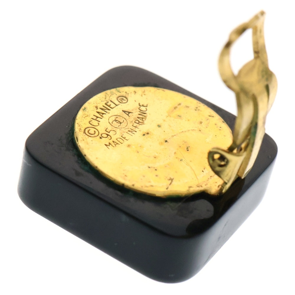 CHANEL(シャネル) ココマーク スクエア イヤリング ラインストーン ブラック 95A