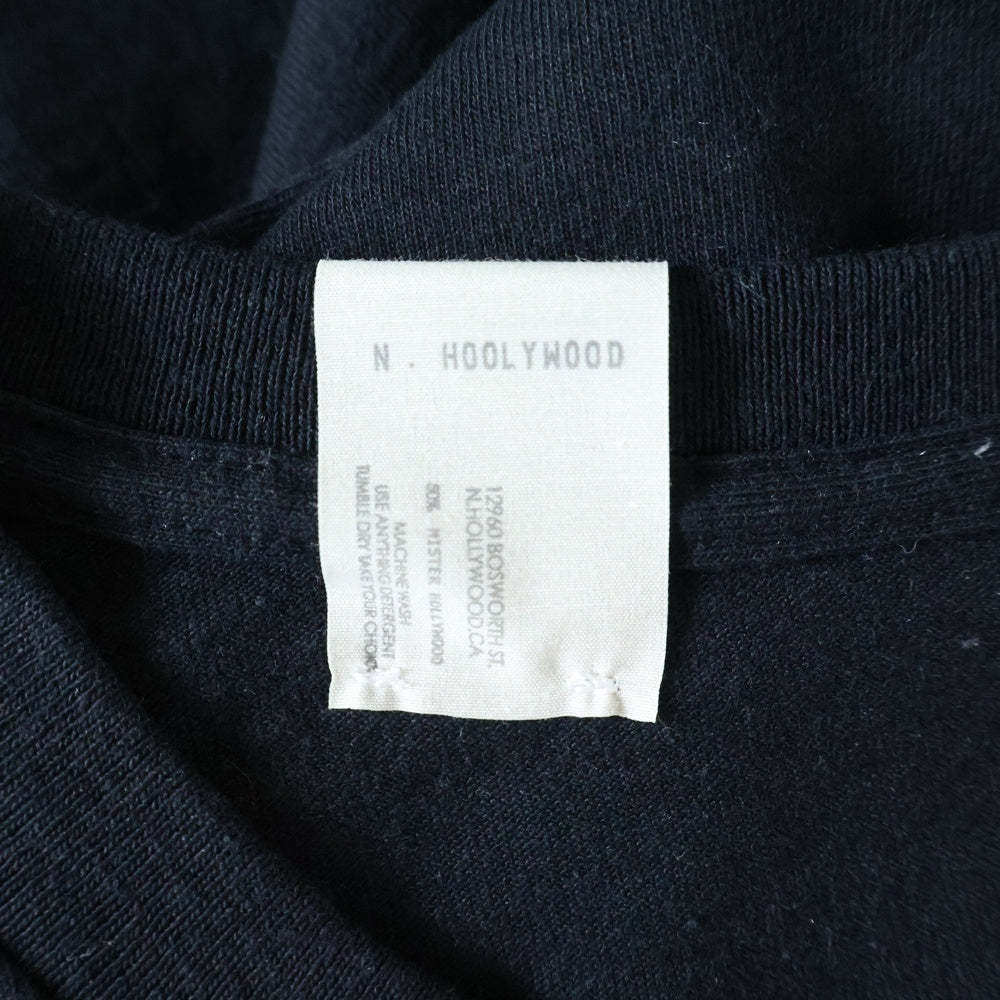 N.HOOLYWOOD(エヌハリウッド) 袖ラベルパッチ 半袖Tシャツ カットソー ブラック 9241-CS83
