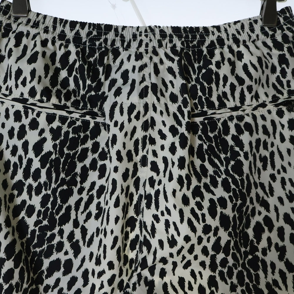 WACKO MARIA(ワコマリア) LEOPARD BOARD SHORTS レオパード総柄プリント ハーフ ショートパンツ ショーツ ホワイト/ブラック
