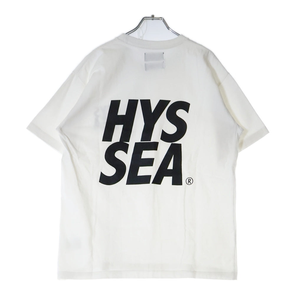 HYSTERIC GLAMOUR(ヒステリックグラマー) ×WIND AND SEA ウィンダンシー バックロゴプリント クルーネック 半袖Tシャツ カットソー ホワイト WDS-C-HYS-23-AP-Q1-21