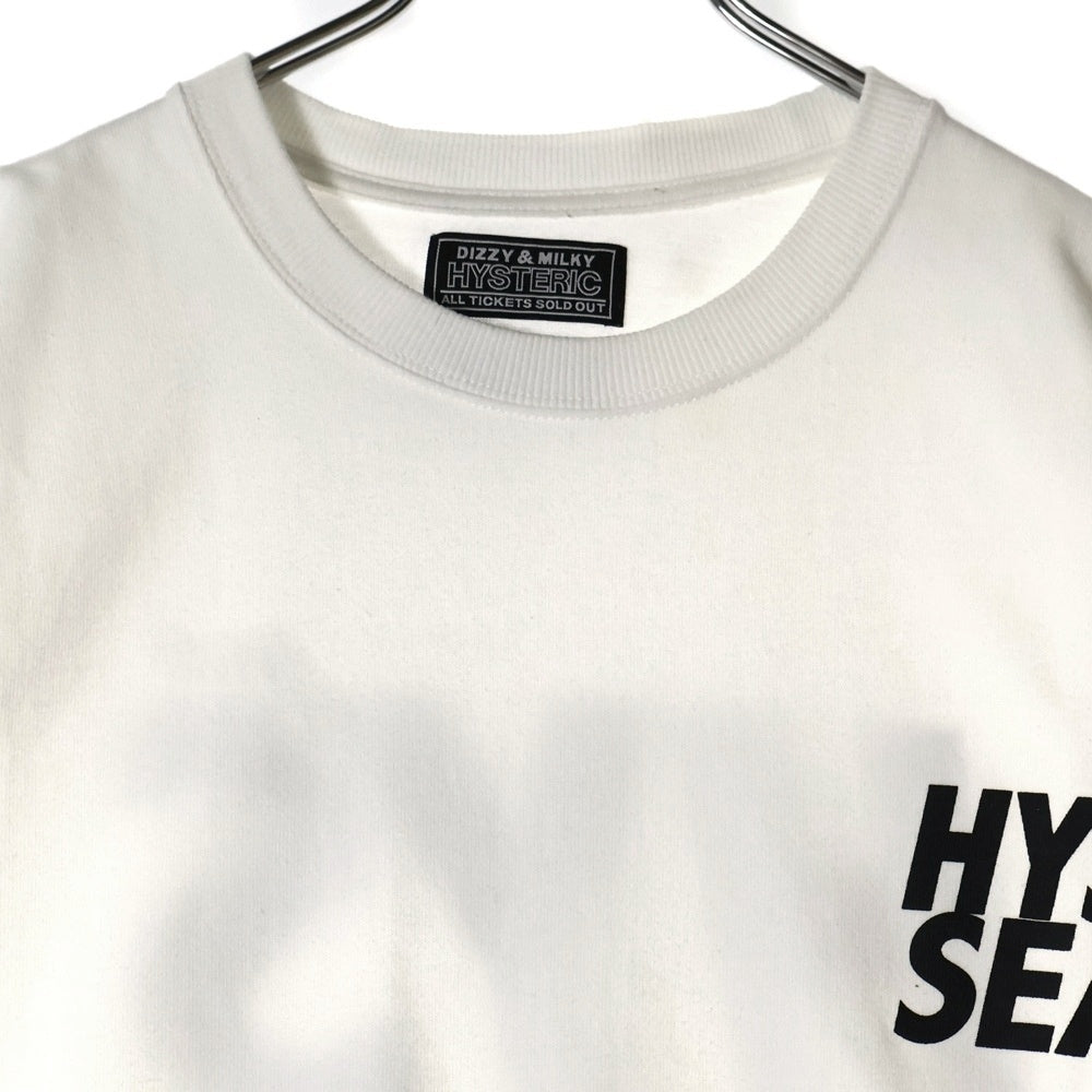 HYSTERIC GLAMOUR(ヒステリックグラマー) ×WIND AND SEA ウィンダンシー バックロゴプリント クルーネック 半袖Tシャツ カットソー ホワイト WDS-C-HYS-23-AP-Q1-21