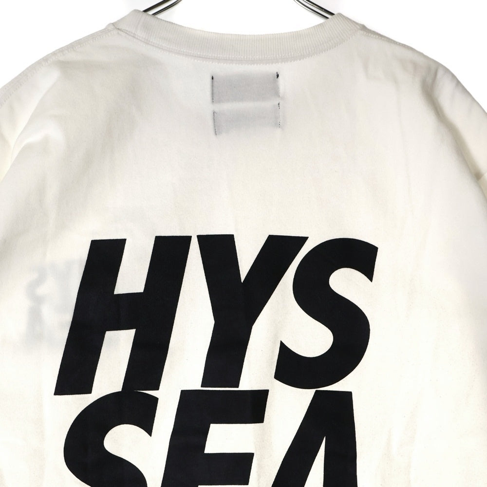 HYSTERIC GLAMOUR(ヒステリックグラマー) ×WIND AND SEA ウィンダンシー バックロゴプリント クルーネック 半袖Tシャツ カットソー ホワイト WDS-C-HYS-23-AP-Q1-21