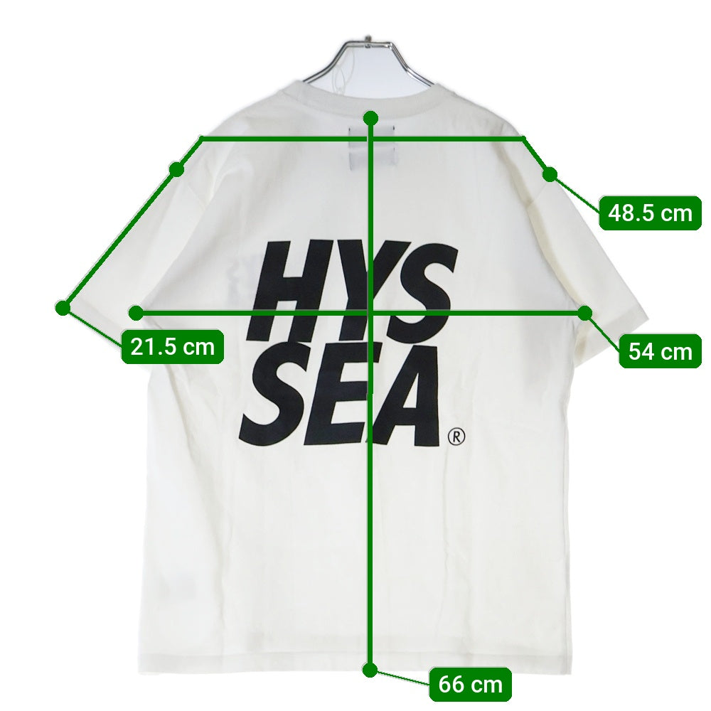 HYSTERIC GLAMOUR(ヒステリックグラマー) ×WIND AND SEA ウィンダンシー バックロゴプリント クルーネック 半袖Tシャツ カットソー ホワイト WDS-C-HYS-23-AP-Q1-21