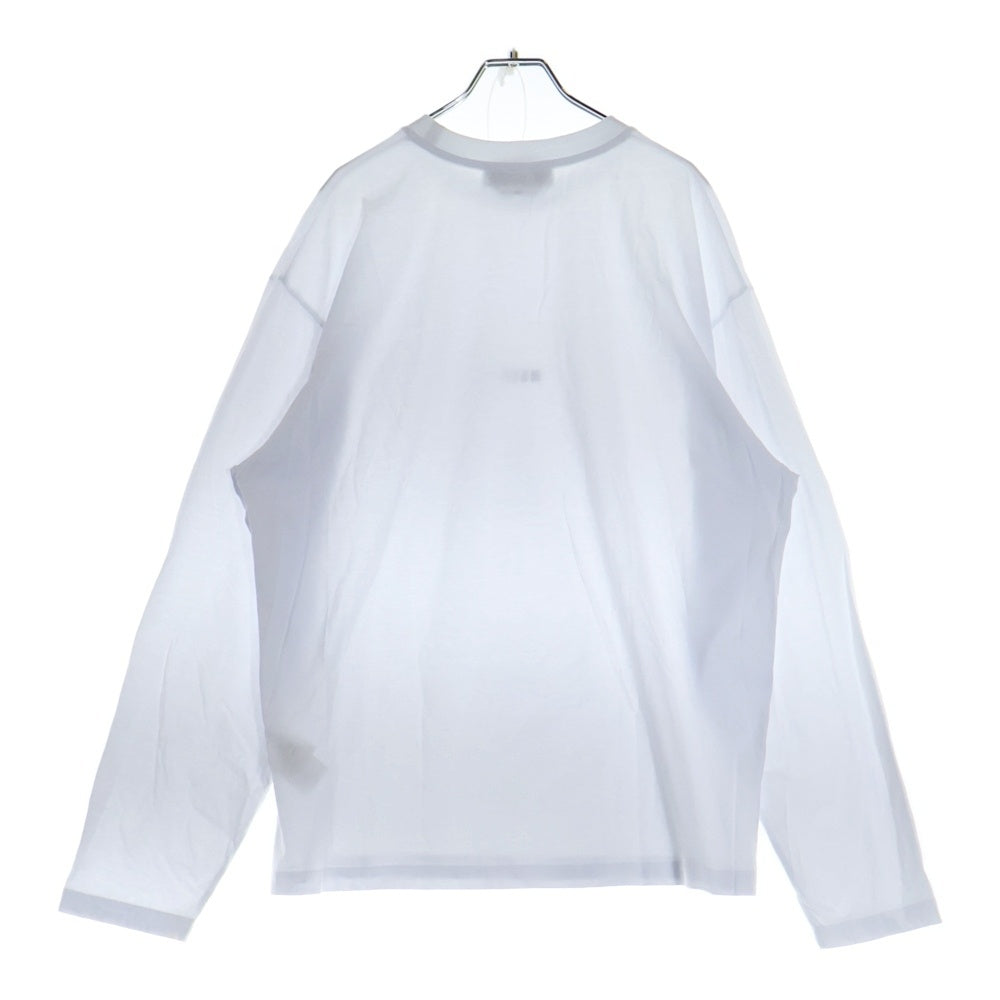 MSGM(エムエスジーエム) ロゴプリント クルーネック ロングスリーブ 長袖Tシャツ カットソー ホワイト 2000MM501