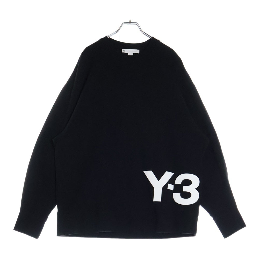Y-3(ワイスリー) ロゴプリント クルーネック プルオーバースウェットトレーナー ブラック HG8799