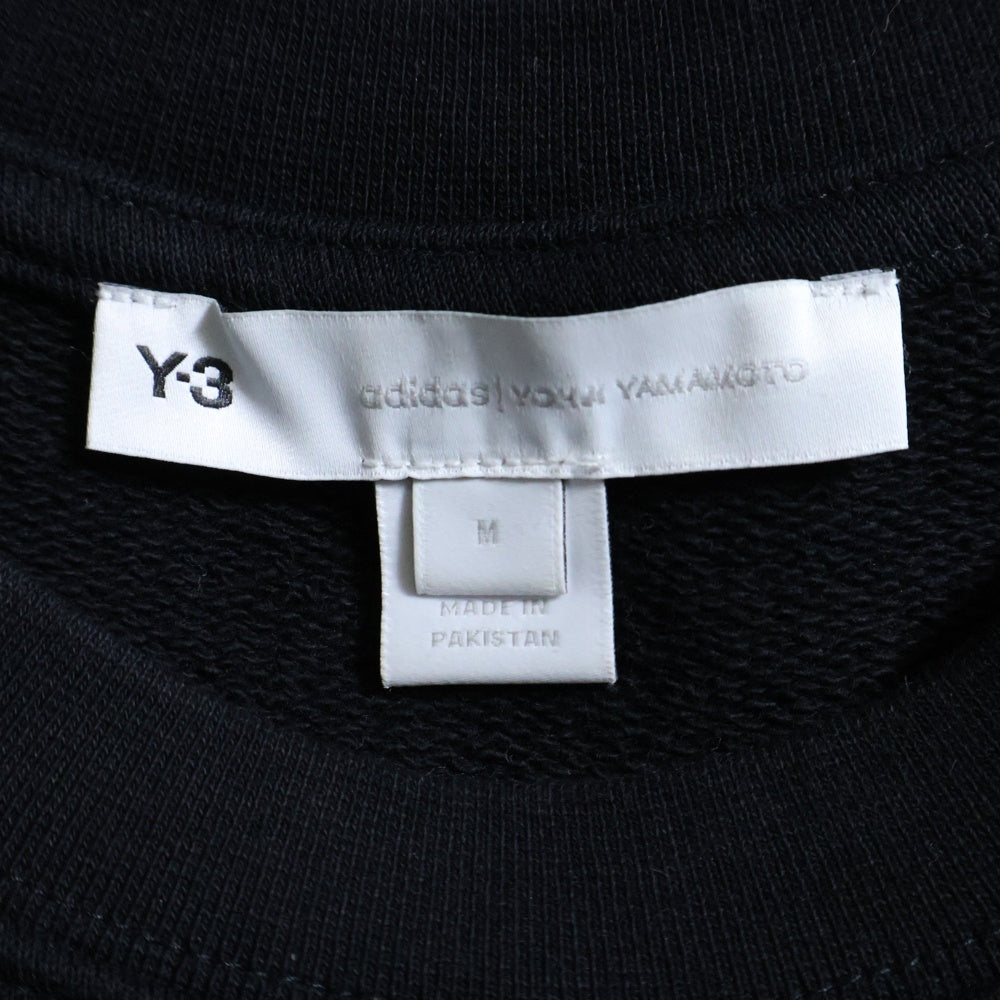 Y-3(ワイスリー) ロゴプリント クルーネック プルオーバースウェットトレーナー ブラック HG8799
