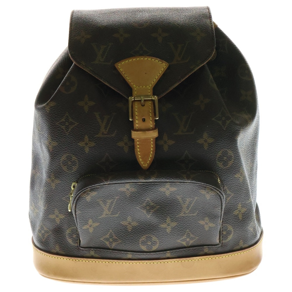 LOUIS VUITTON(ルイヴィトン) ミニモンスリ モノグラム PVC レザー リュックサック バックパック ゴールド金具 ブラウン M51137