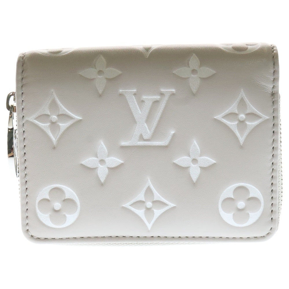 LOUIS VUITTON(ルイヴィトン) モノグラムアンプラント ポルトフォイユ・ルー ブルームグレー コンパクトウォレット 三つ折り財布 コインケース ライトピンク×ホワイト シルバー金具 レザー M14154