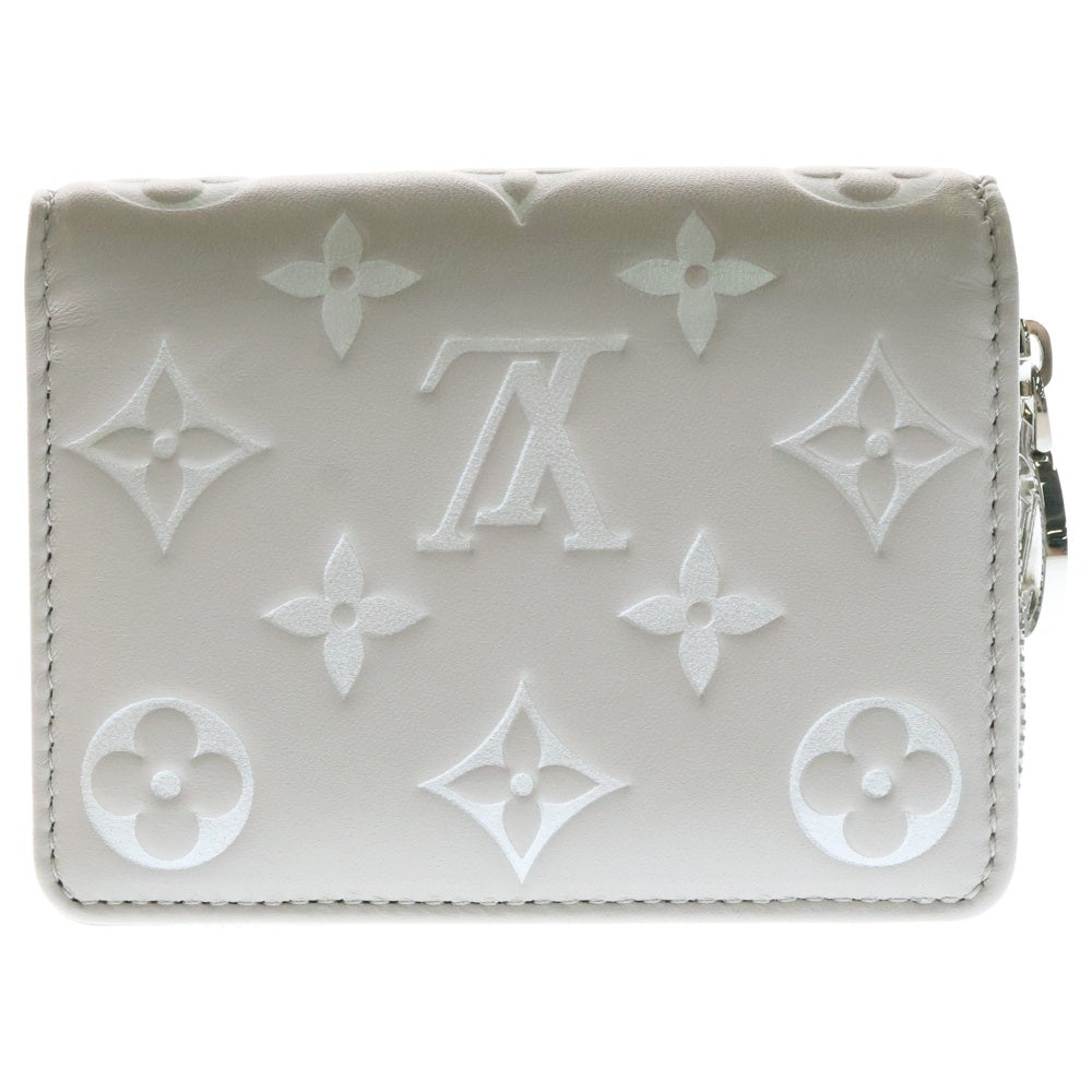 LOUIS VUITTON(ルイヴィトン) モノグラムアンプラント ポルトフォイユ・ルー ブルームグレー コンパクトウォレット 三つ折り財布 コインケース ライトピンク×ホワイト シルバー金具 レザー M14154