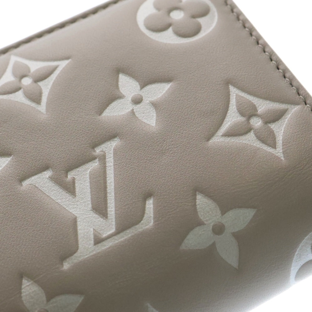 LOUIS VUITTON(ルイヴィトン) モノグラムアンプラント ポルトフォイユ・ルー ブルームグレー コンパクトウォレット 三つ折り財布 コインケース ライトピンク×ホワイト シルバー金具 レザー M14154