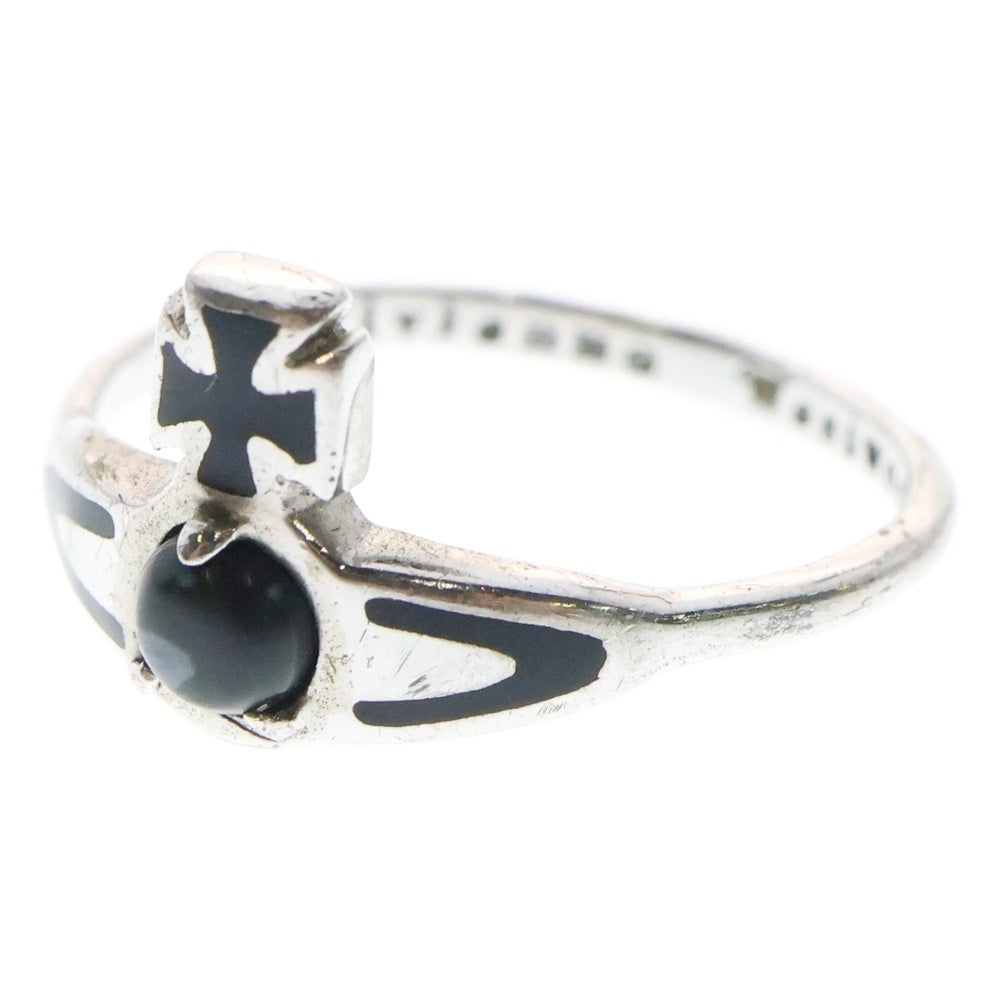 Vivienne Westwood(ヴィヴィアンウエストウッド) オーブ リング 指輪 シルバー×ブラック SV925 #XS 1.6g