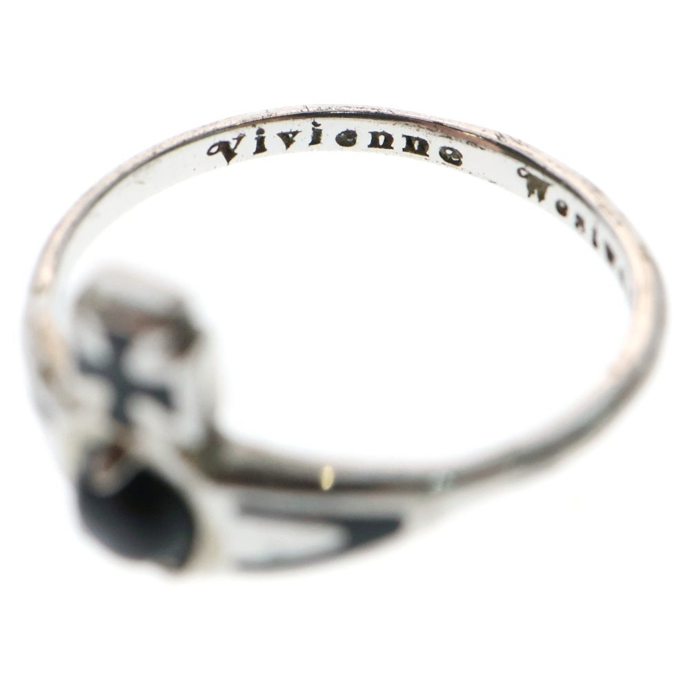 Vivienne Westwood(ヴィヴィアンウエストウッド) オーブ リング 指輪 シルバー×ブラック SV925 #XS 1.6g