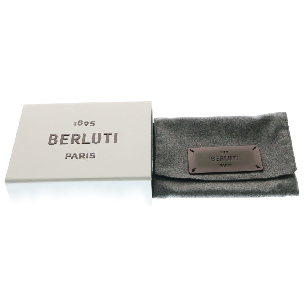 Berluti(ベルルッティ) カリグラフィ コインケース 財布 コンパクト シルバー金具 ホワイト レザー