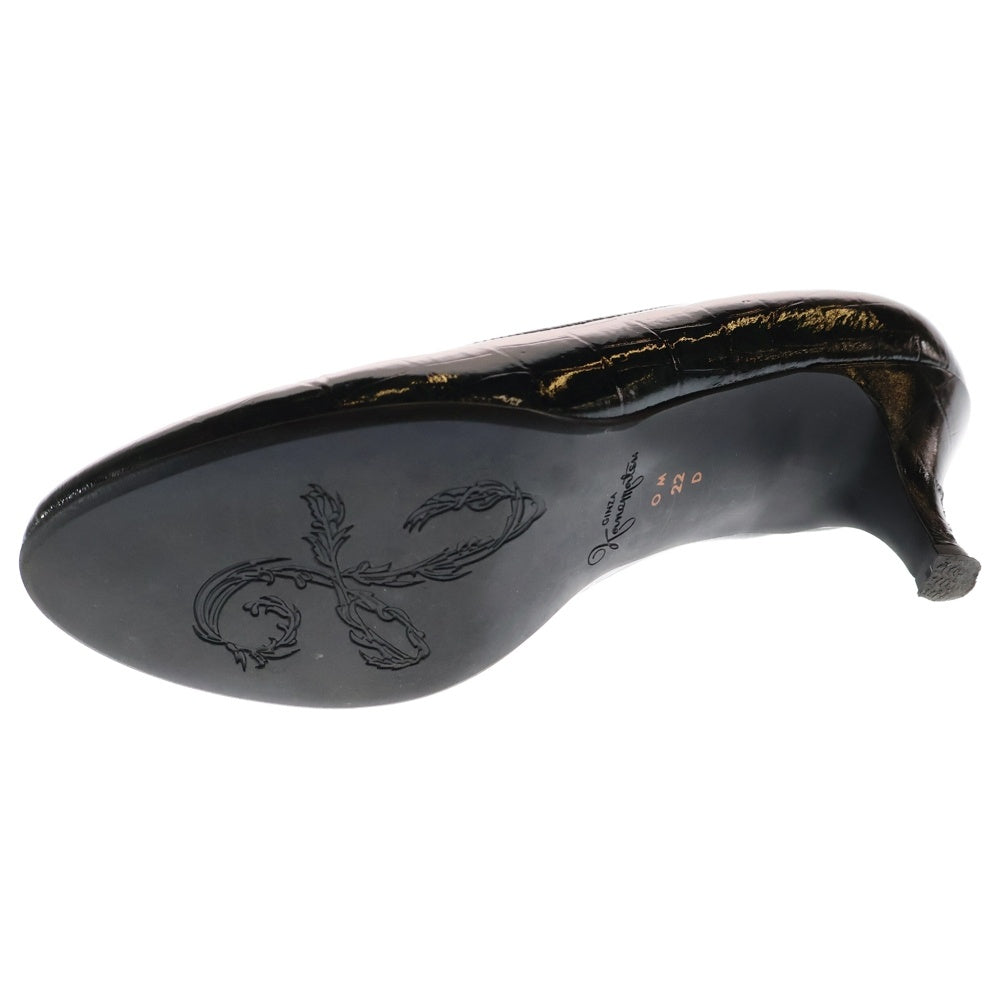 銀座かねまつ(ギンザカネマツ) レザーパンプス ブラック レディース