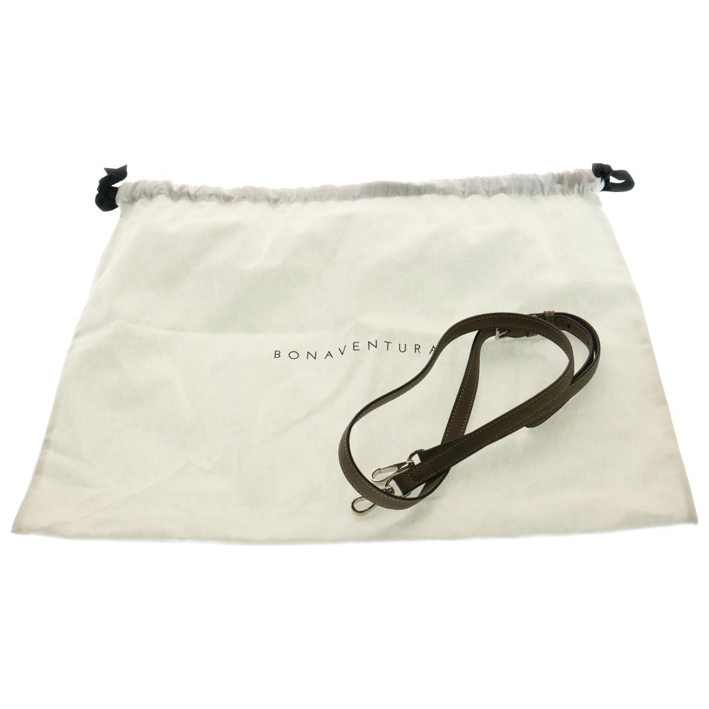 BONAVENTURA(ボナベンチュラ) ミア22 レザー 2WAY ハンド ショルダーバッグ エトープ シルバー金具 ブラウン