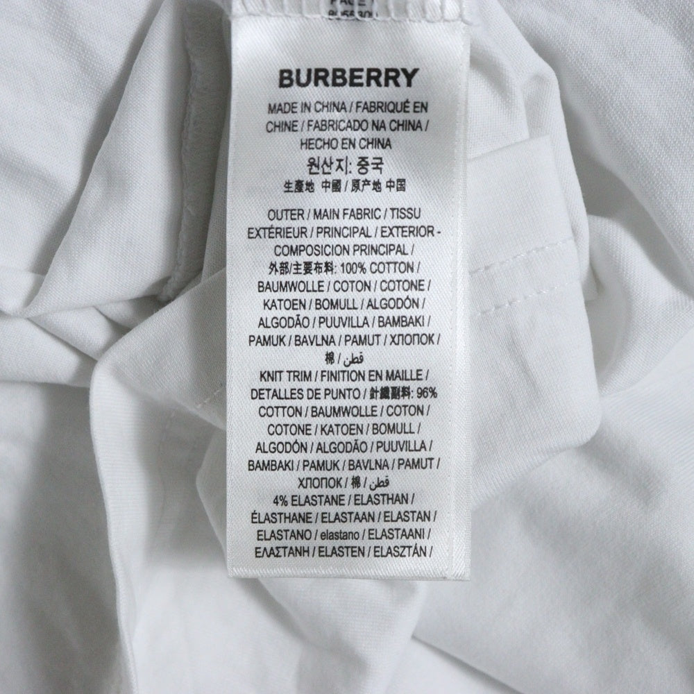 BURBERRY(バーバリー) フロントロゴプリント クルーネック 半袖Tシャツ カットソー ホワイト 8055309