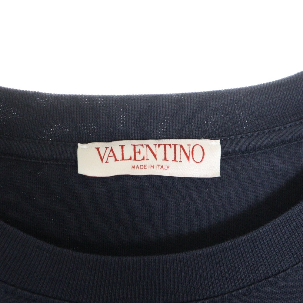 VALENTINO(ヴァレンティノ) フロント ワッペンロゴ クルーネック 半袖Tシャツ カットソー ネイビー 1V3MG10V8RB