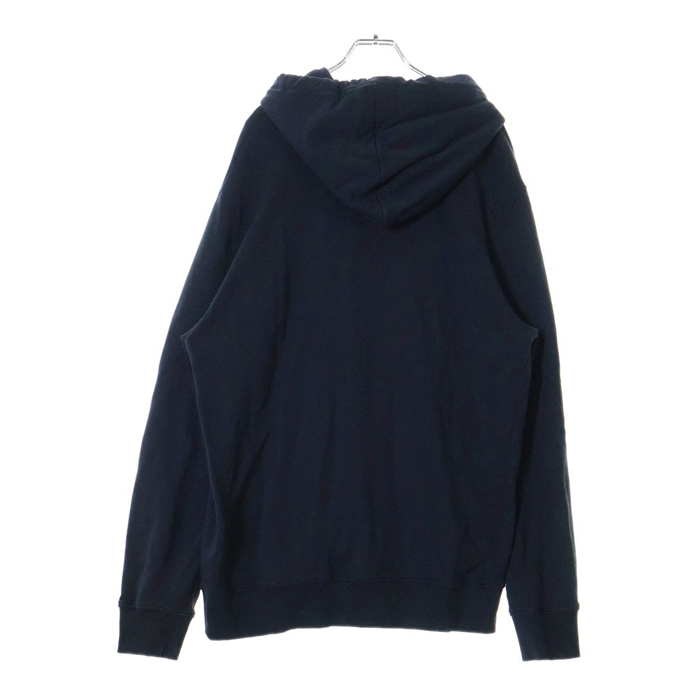 BALMAIN(バルマン) フロントロゴ エンボス プリント プルオーバースウェットパーカー フーディー ネイビー JT046BC22