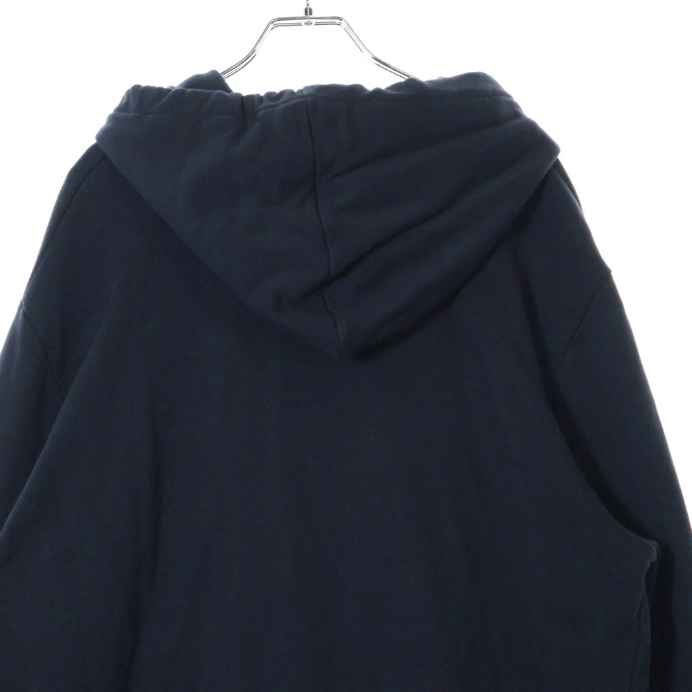 BALMAIN(バルマン) フロントロゴ エンボス プリント プルオーバースウェットパーカー フーディー ネイビー JT046BC22