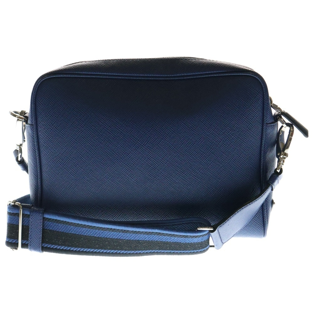 PRADA(プラダ) サフィアーノ ショルダーバッグ ミニバッグ シルバー金具 ブルー レザー 2VH152