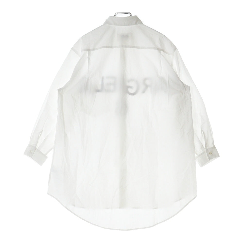 MM6 Maison Margiela(エムエムシックスメゾンマルジェラ) 22SS フロントロゴプリント レギュラーカラー ロングスリーブ 長袖シャツ ホワイト M60119 MM014