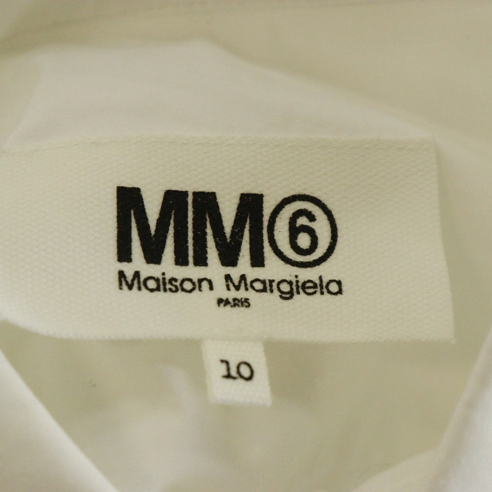 MM6 Maison Margiela(エムエムシックスメゾンマルジェラ) 22SS フロントロゴプリント レギュラーカラー ロングスリーブ 長袖シャツ ホワイト M60119 MM014