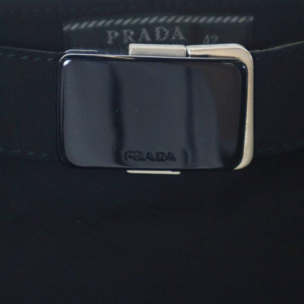 PRADA(プラダ) ロゴベルト付きナイロンスカート ブラック レディース