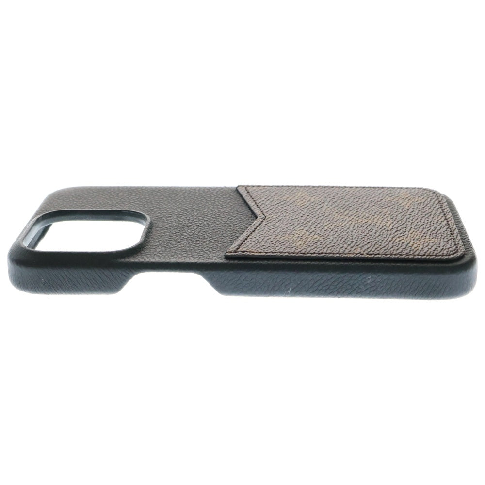 LOUIS VUITTON(ルイヴィトン) モノグラム バンパー IPHONE 15PRO MAX アイフォンケース 携帯 カバー ブラック×ブラウン レザー M82888