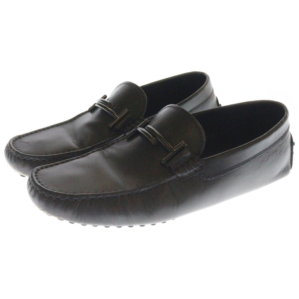 TOD'S(トッズ) Tロゴ ビット レザー ドライビング ローカットシューズ ローファー グレー