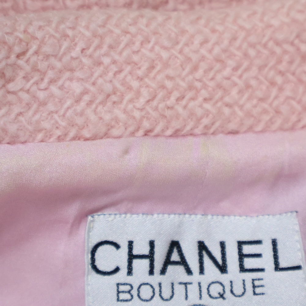 CHANEL(シャネル) 96AW グリポア ココマークボタン アルパカ混 ウール ツイードジャケット ピンク レディース P08279V05067