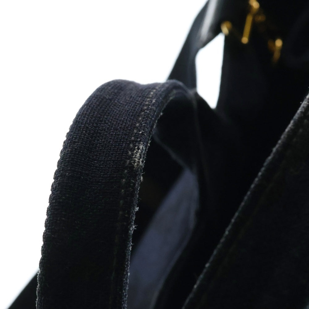 PRADA(プラダ) カナパトートバッグ 2WAYバッグ ハンドバッグ ショルダーバッグ デニム インディゴブルー ゴールド金具