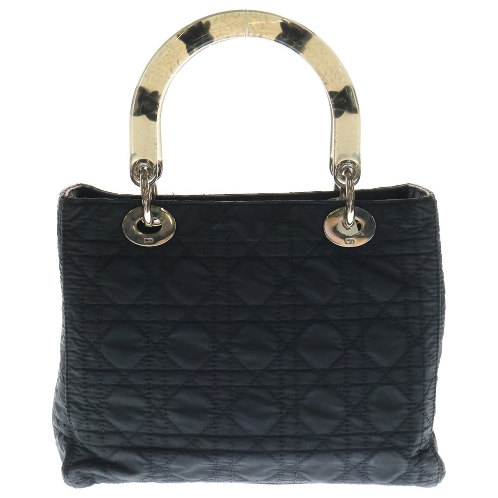 Christian Dior(クリスチャンディオール) レディディオール カナージュ 2WAYバッグ ハンドバッグ ショルダーバッグ ブラック シルバー金具 ナイロン