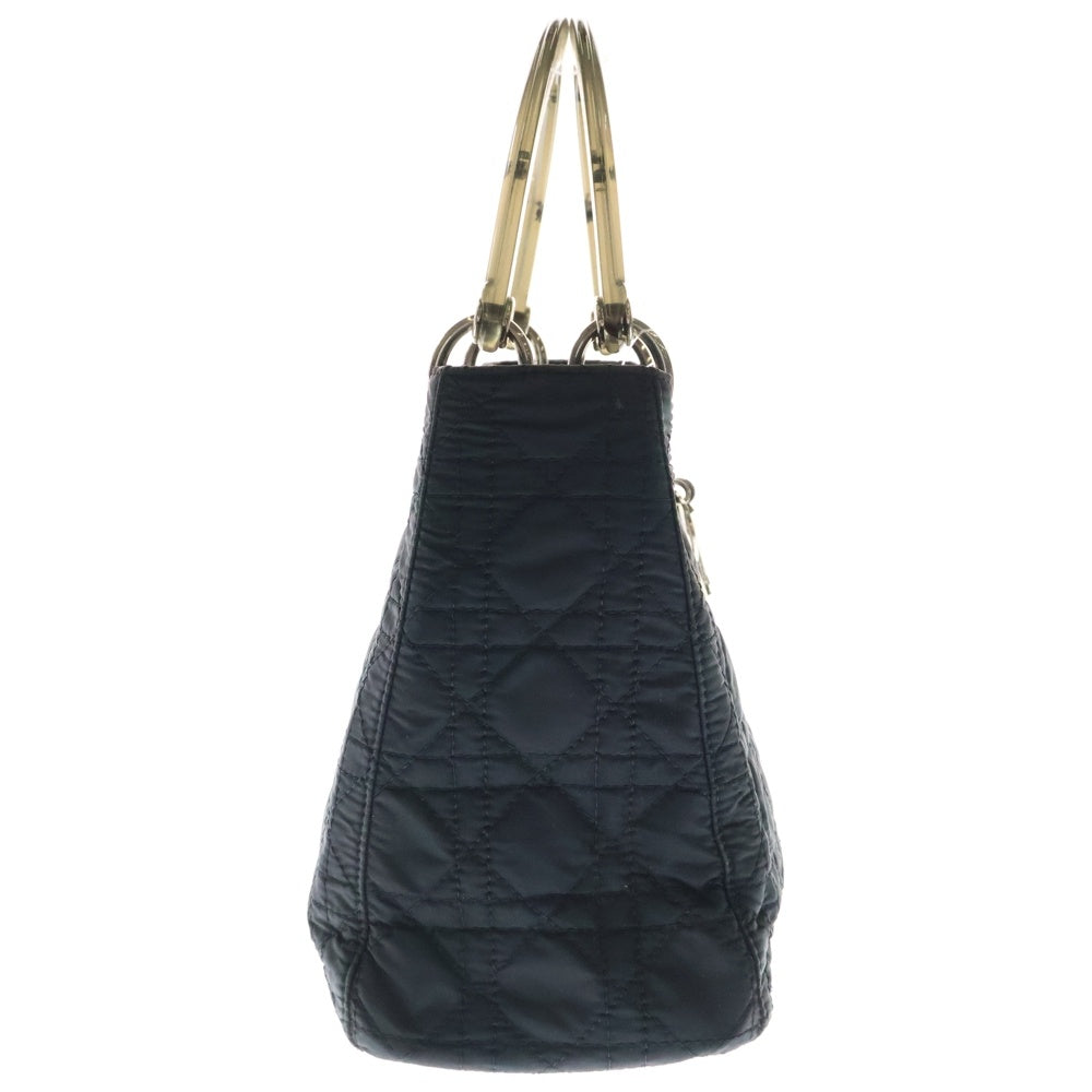 Christian Dior(クリスチャンディオール) レディディオール カナージュ 2WAYバッグ ハンドバッグ ショルダーバッグ ブラック シルバー金具 ナイロン