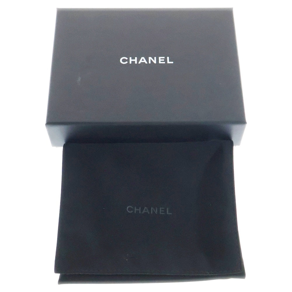 CHANEL(シャネル) スモールフラップウォレット コンパクトウォレット 三つ折り財布 ブラック シルバー金具 ラムスキン シリアルシール