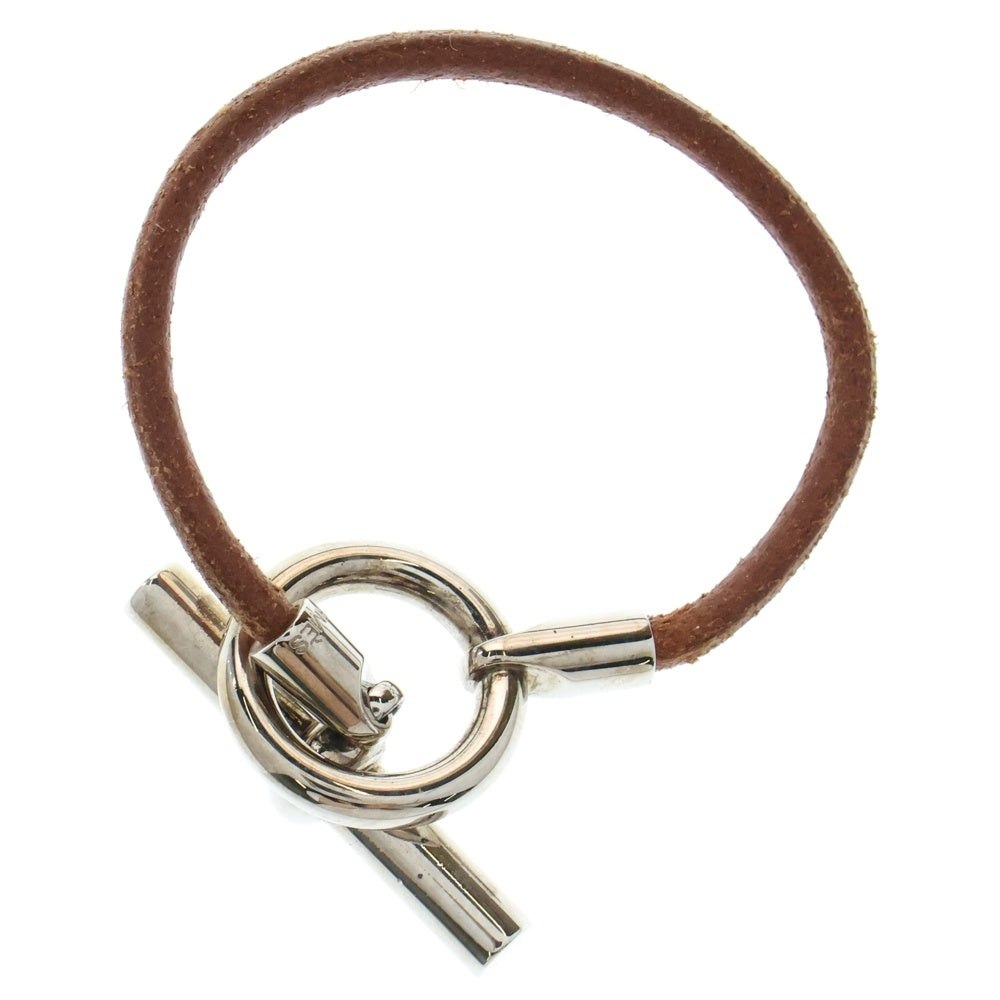 HERMES(エルメス) グレナン ブレスレット ブラウン シルバー×レザー