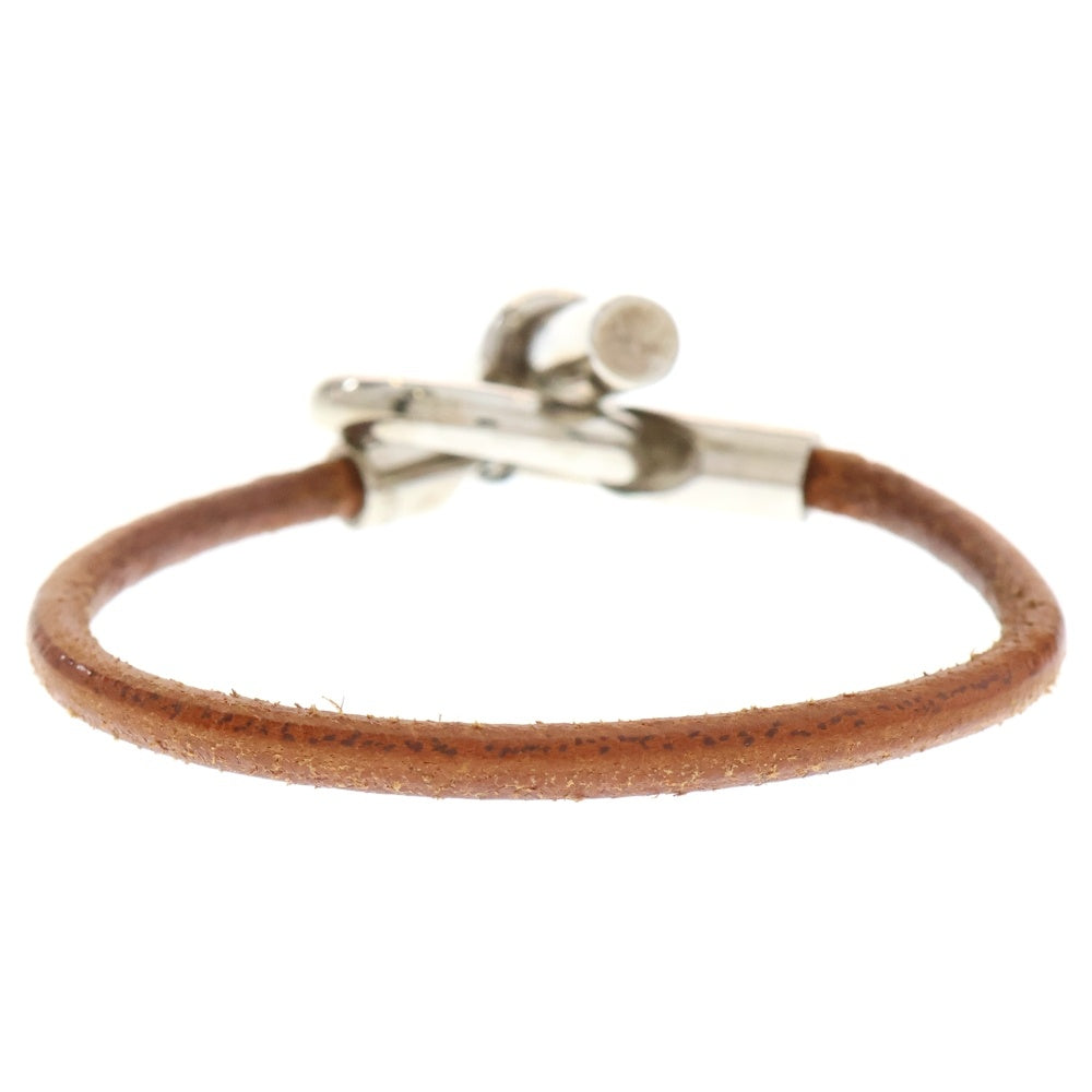 HERMES(エルメス) グレナン ブレスレット ブラウン シルバー×レザー