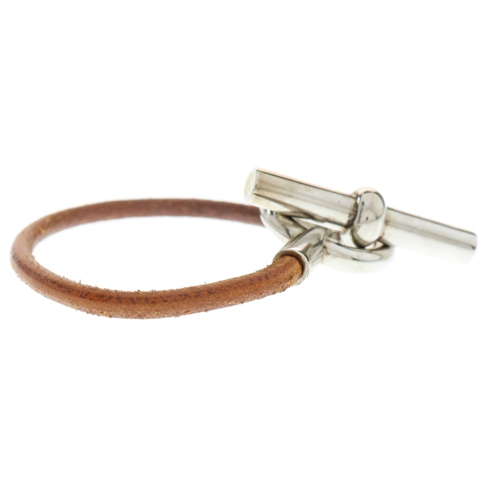 HERMES(エルメス) グレナン ブレスレット ブラウン シルバー×レザー