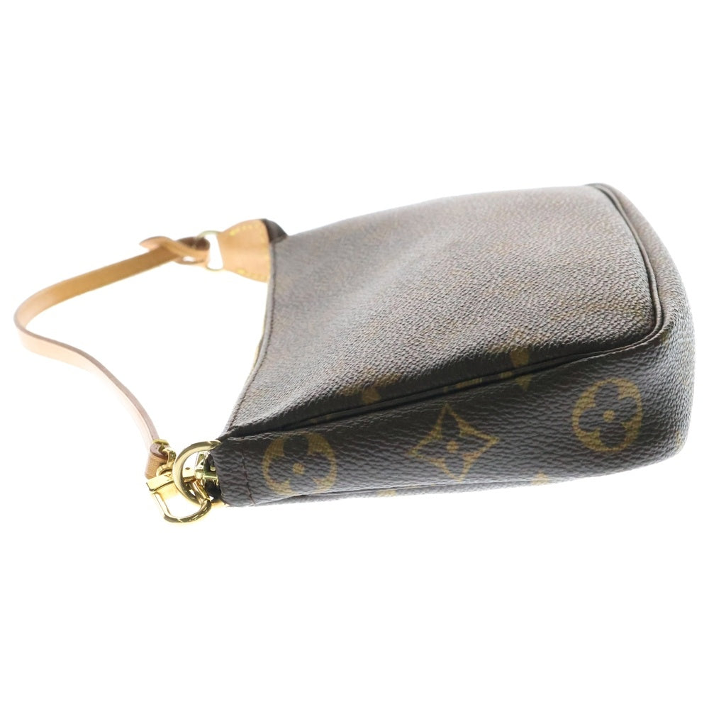 LOUIS VUITTON(ルイヴィトン) モノグラム ポシェット アクセソワール ミニバッグ ハンドバッグ ポーチ ブラウン ゴールド金具 レザー×PVC M51980
