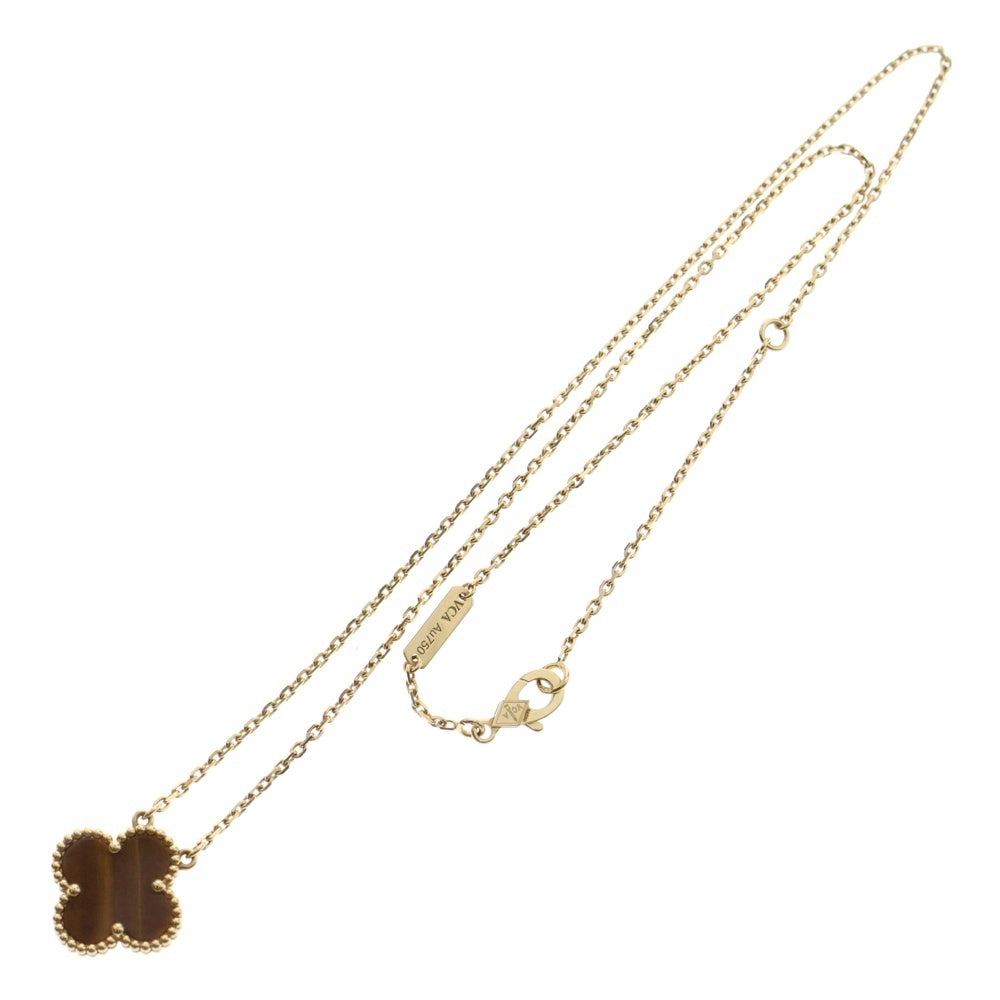 Van Cleef & Arpels(ヴァンクリーフアンドアーペル) ヴィンテージアルハンブラ タイガーズアイ ネックレス K18YG イエローゴールド VCARD38600 ジュエリー アクセサリー