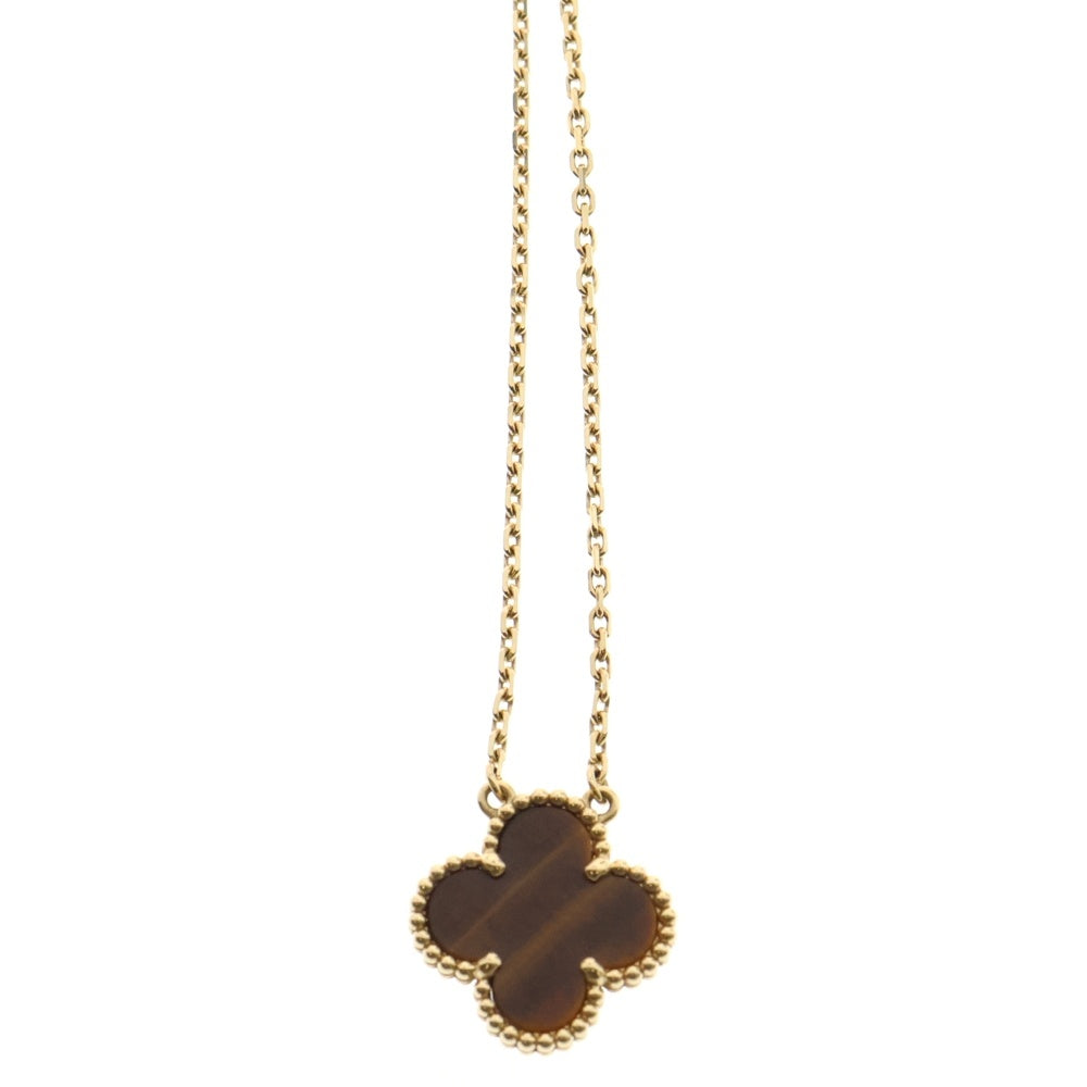 Van Cleef & Arpels(ヴァンクリーフアンドアーペル) ヴィンテージアルハンブラ タイガーズアイ ネックレス K18YG イエローゴールド VCARD38600 ジュエリー アクセサリー