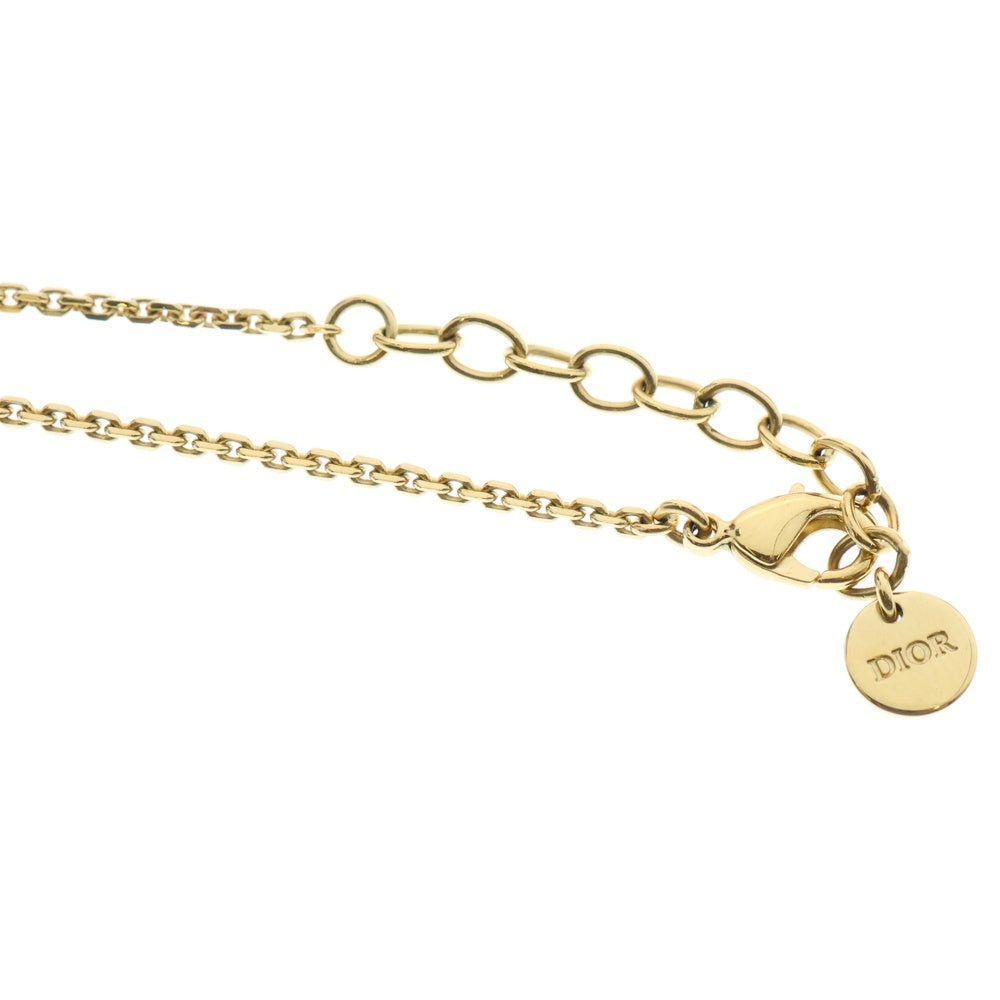 Christian Dior(クリスチャンディオール) CDネイビー ハート ロゴ ネックレス ゴールド GP アクセサリー