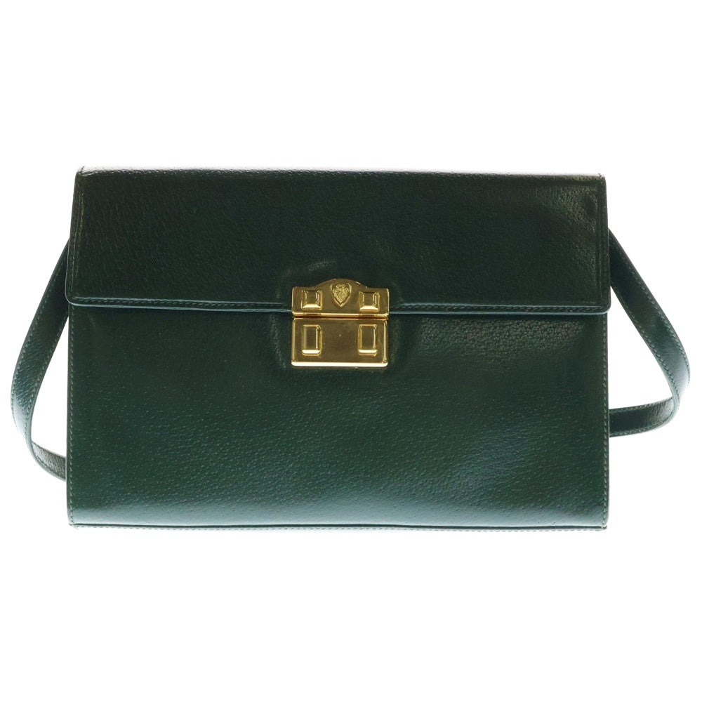 GUCCI(グッチ) オールドグッチ ショルダーバッグ セカンドバッグ グリーン レザー 004.406.0287