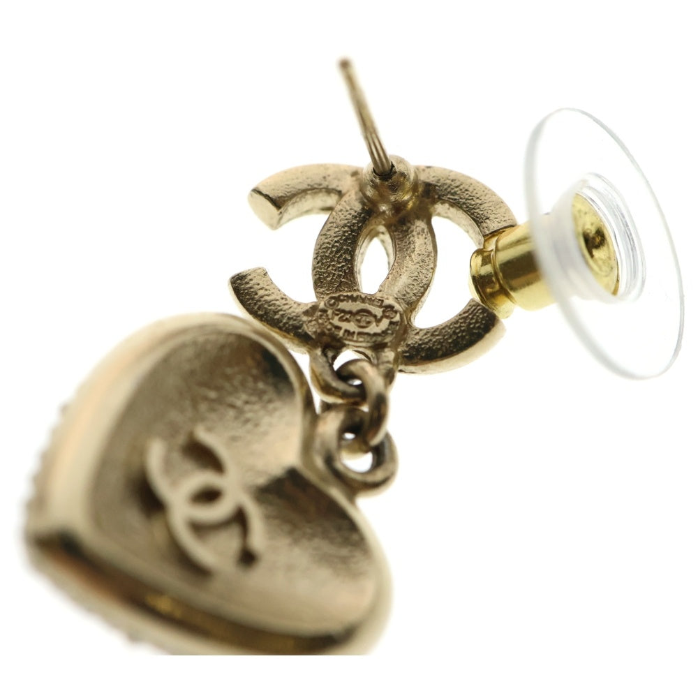 CHANEL(シャネル) ココマーク ハート ラインストーン ピアス ゴールド GP F23V アクセサリー