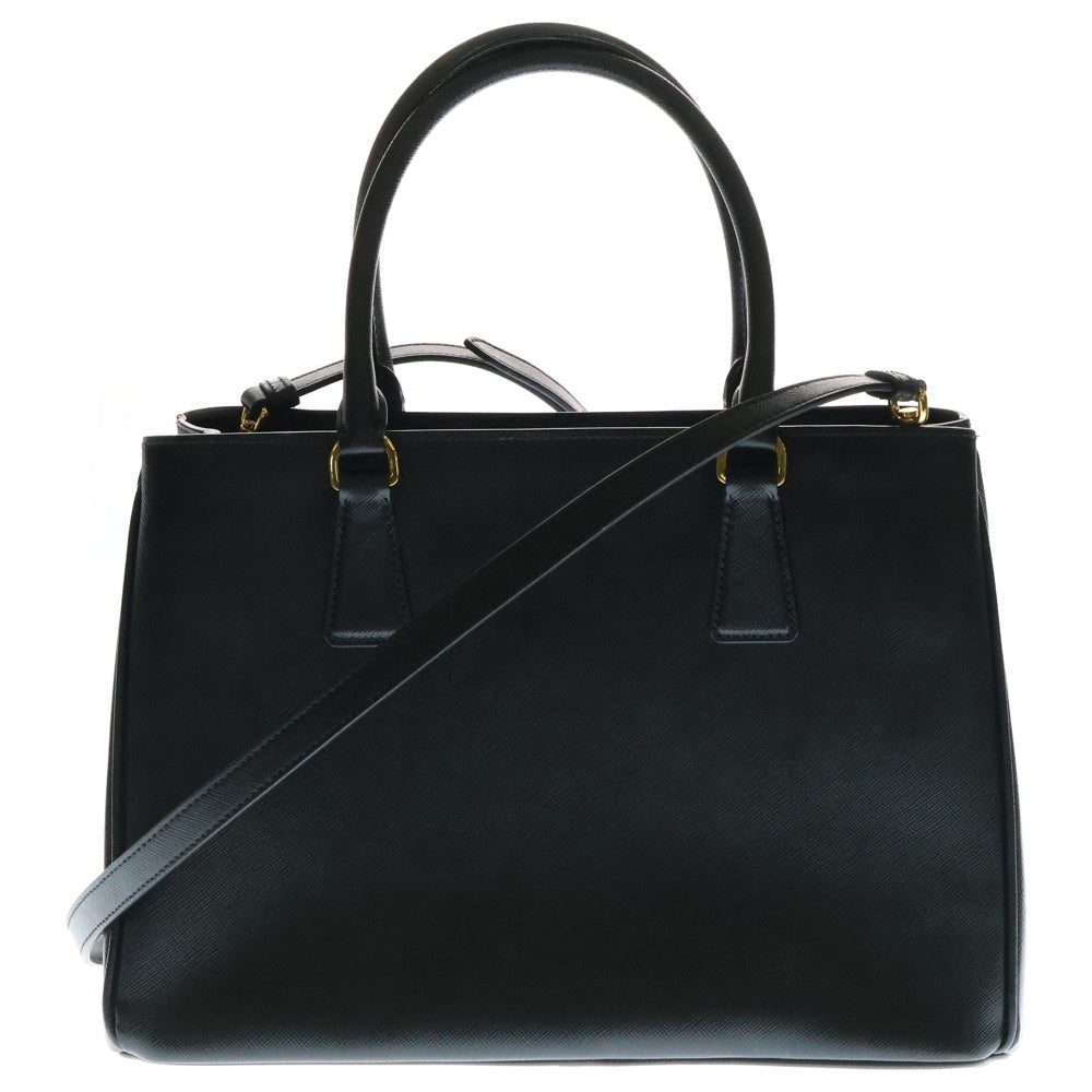PRADA(プラダ) ガレリア サフィアーノ 2WAYバッグ ショルダーバッグ ハンドバッグ ブラック ゴールド金具 レザー ロゴ三角プレート 1BA274